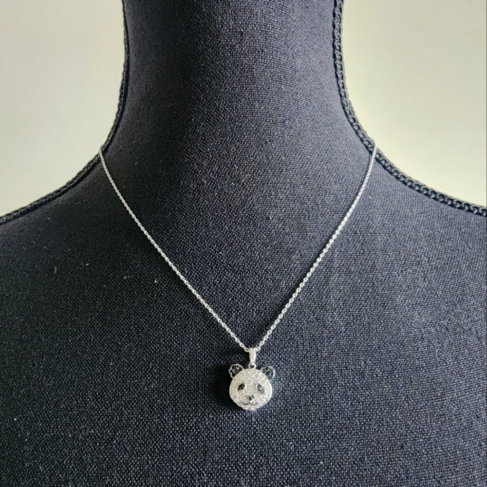 Brand New Rhinestone Panda Necklace